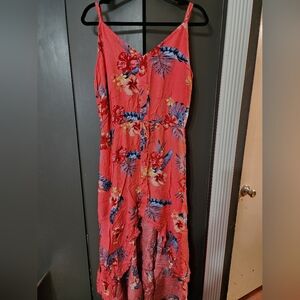 Rue21 Red Tropical Floral High Low Dress
